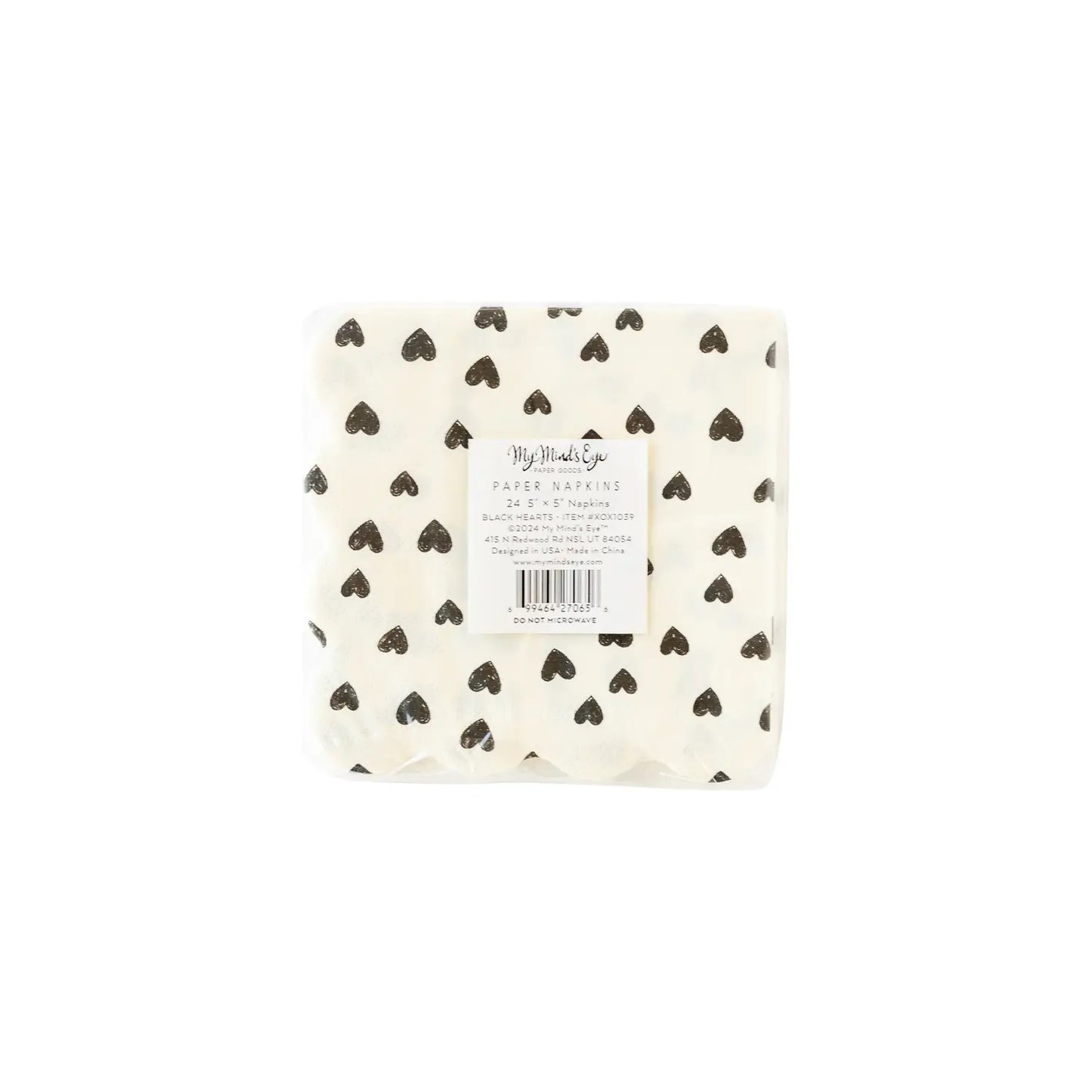 BLACK HEARTS NAPKINS