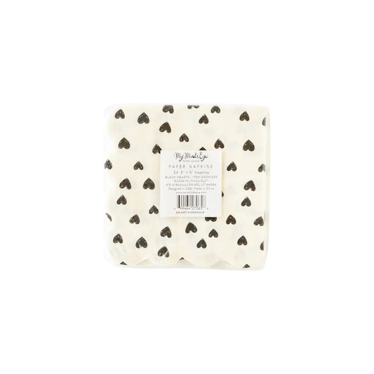 BLACK HEARTS NAPKINS