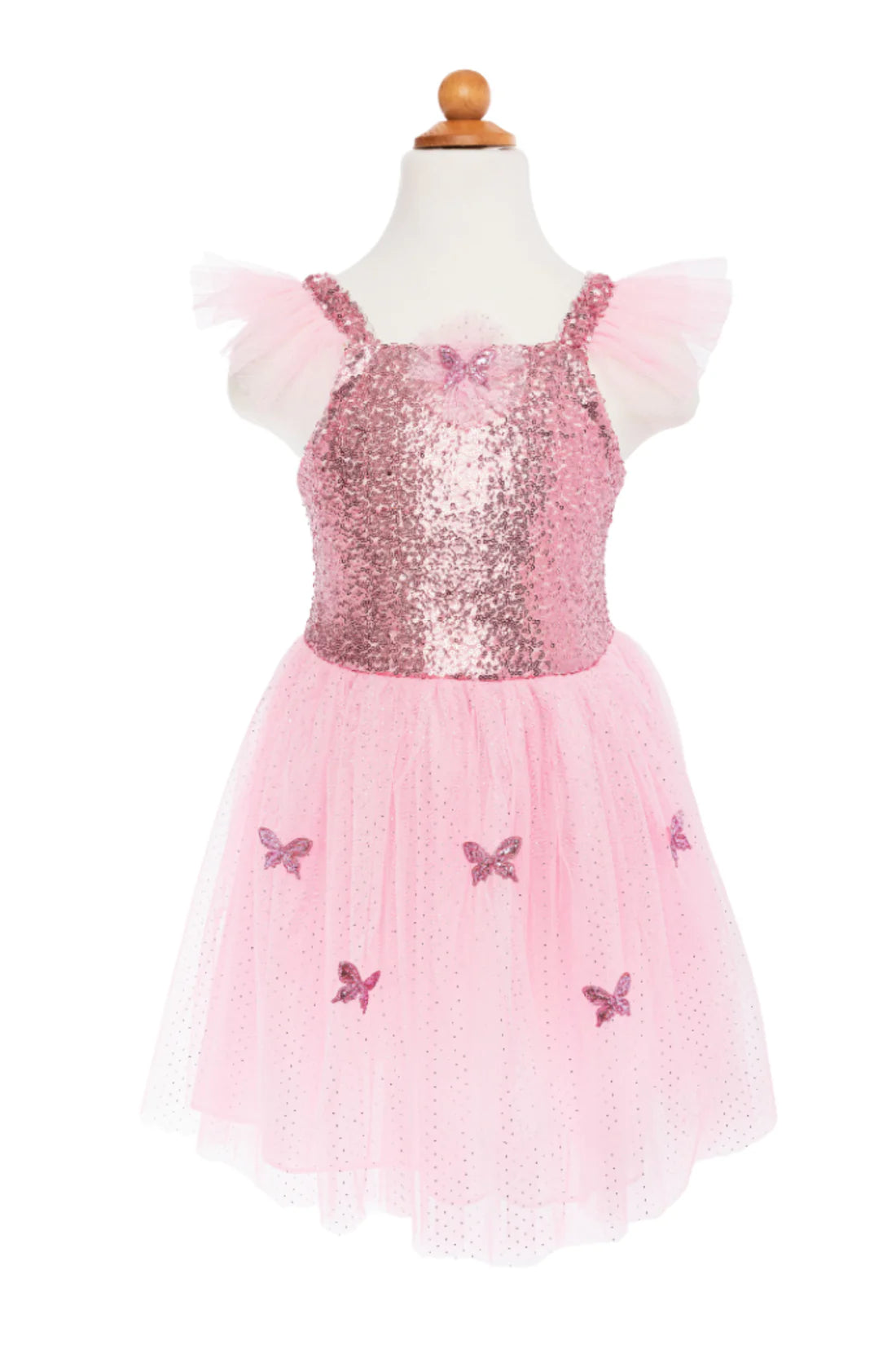 PINK SEQUINS BUTTERFLY DRESS