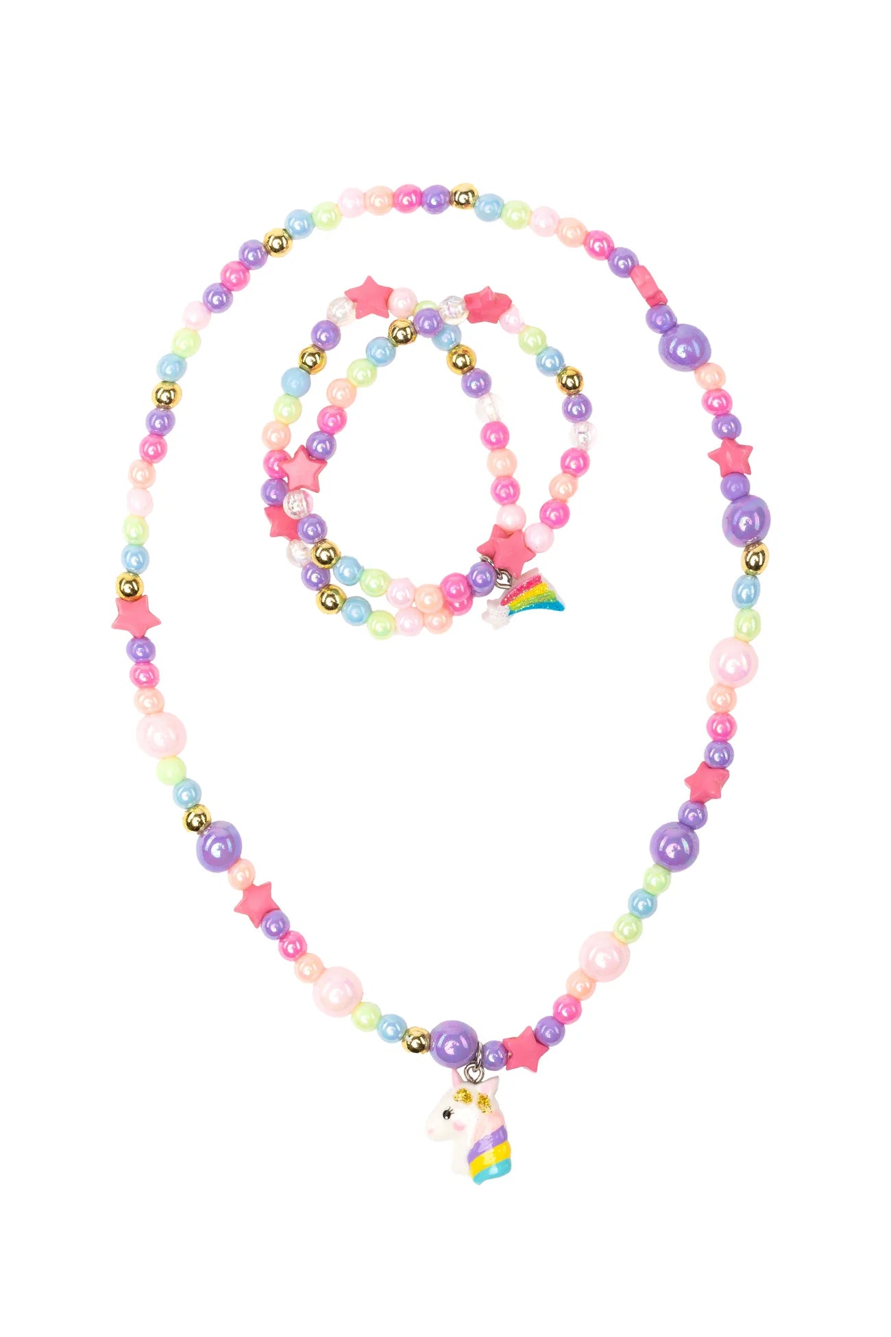 CHEERFUL STARRY UNICORN NECKLACE + BRACELET SET
