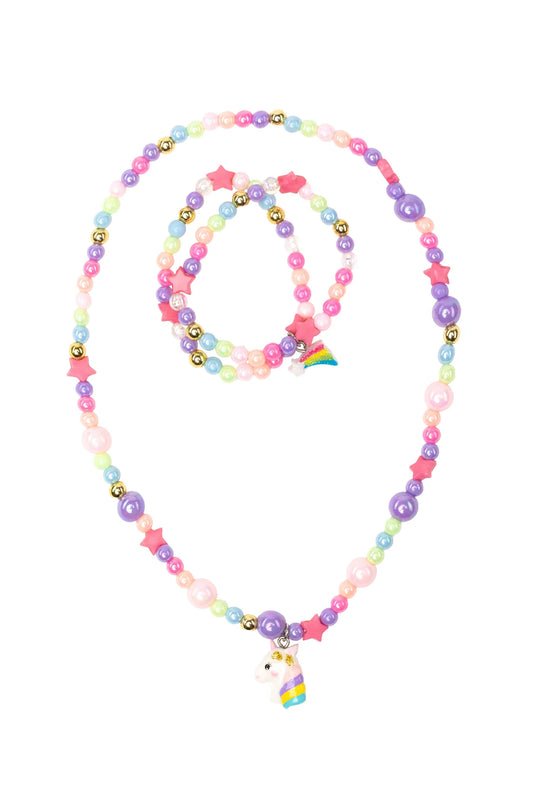 CHEERFUL STARRY UNICORN NECKLACE + BRACELET SET