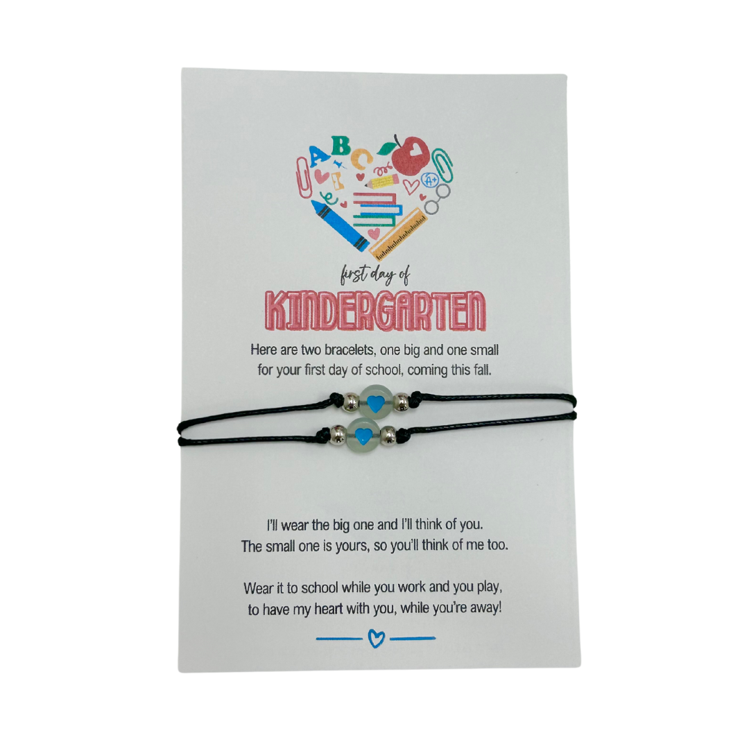 FIRST DAY OF SCHOOL BRACELETS - BLUE HEARTS