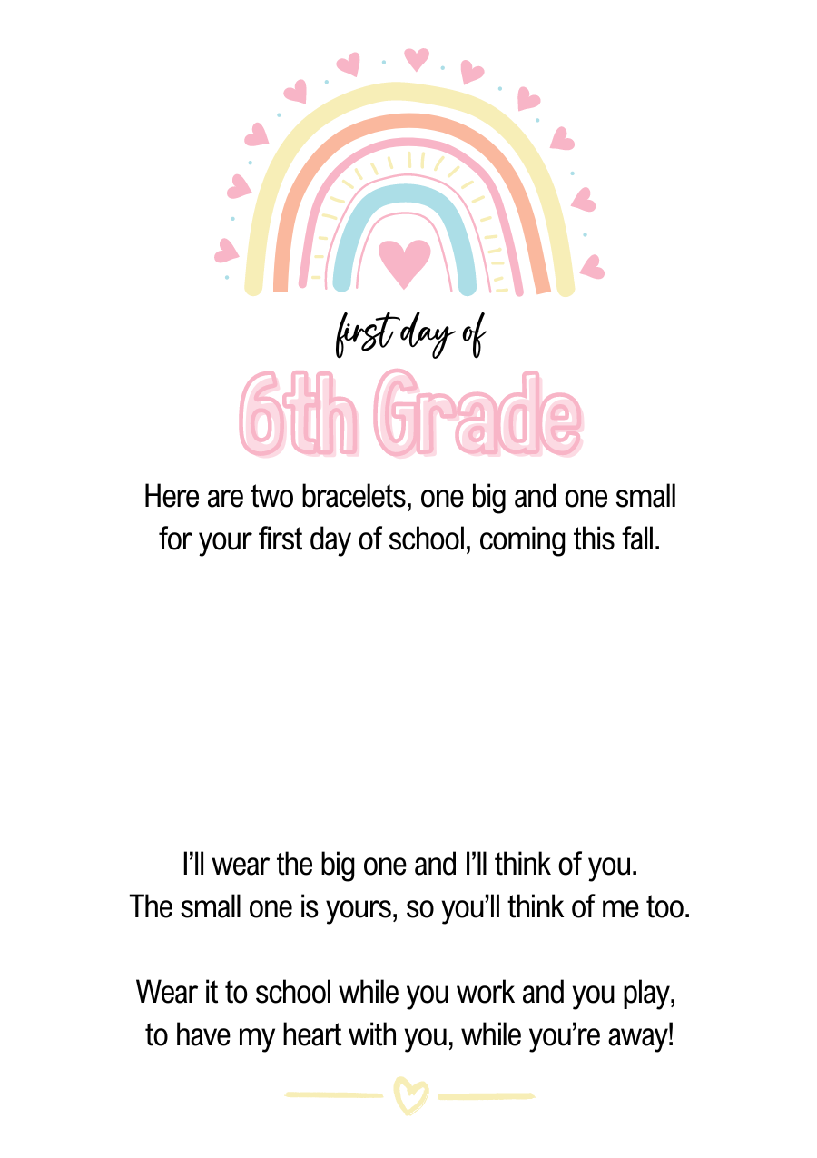 FIRST DAY OF SCHOOL BRACELETS - PURPLE + TURQUOISE