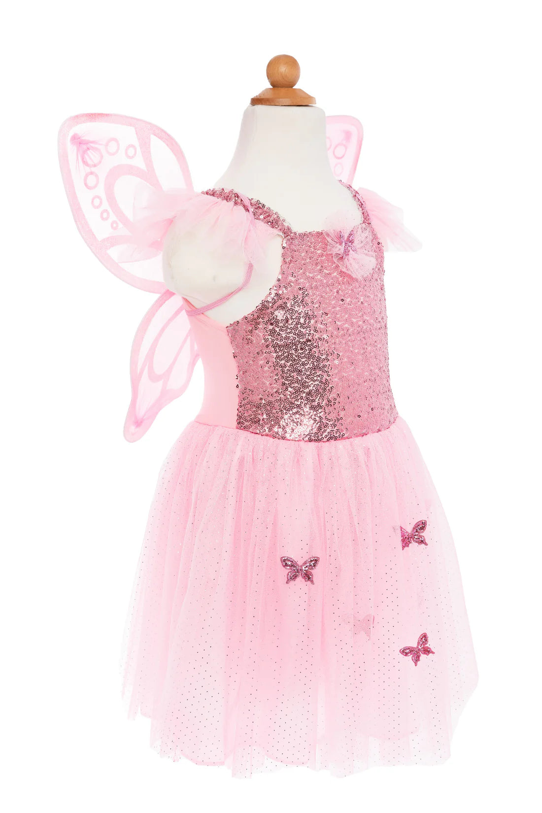 PINK SEQUINS BUTTERFLY DRESS