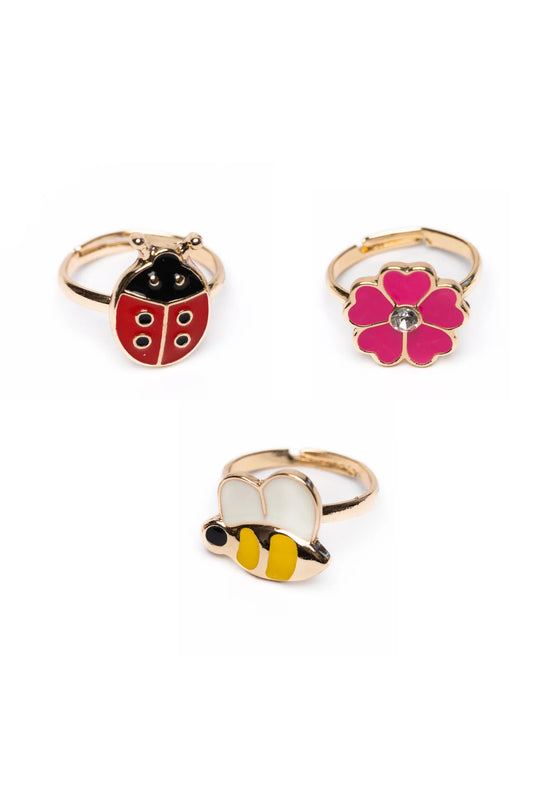 LADYBUG GARDEN RING SET | 3 PIECES