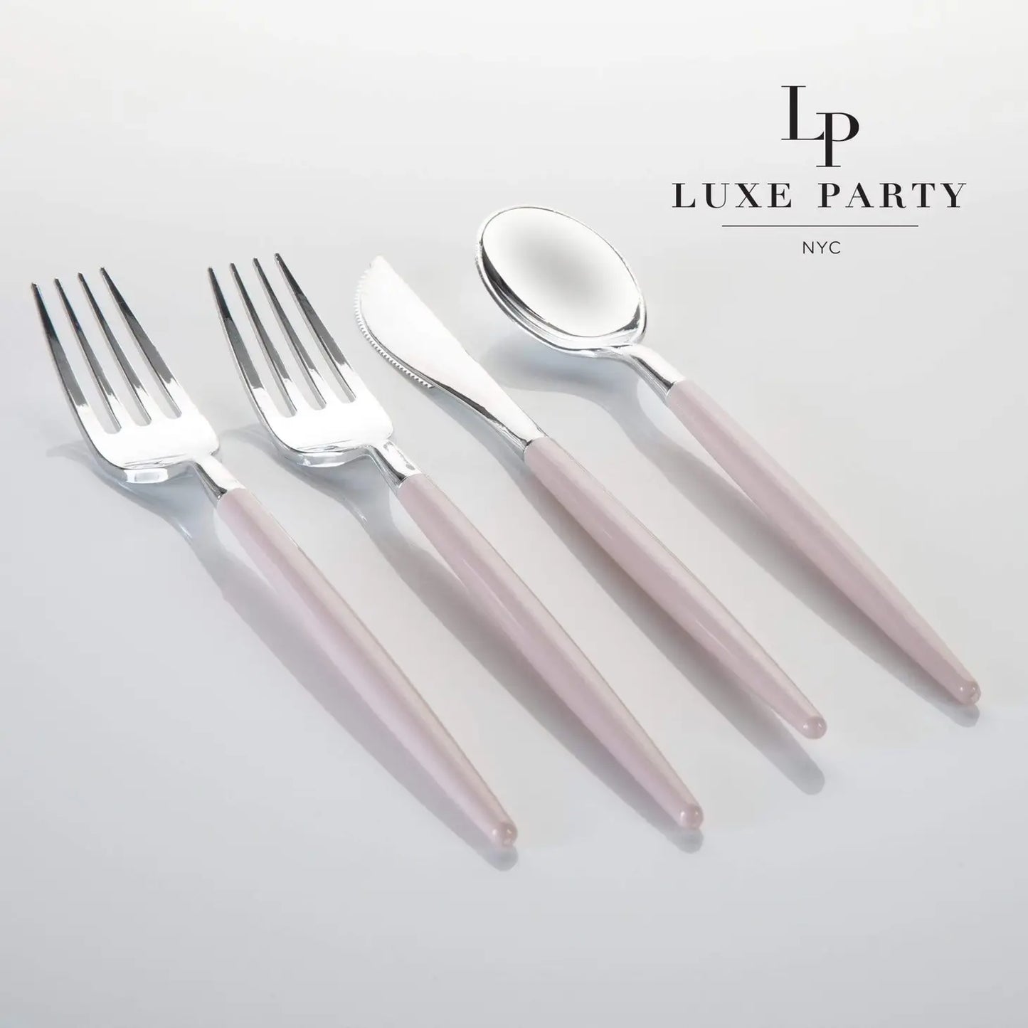 BLUSH + SILVER CUTLERY SET | 32 PIECES