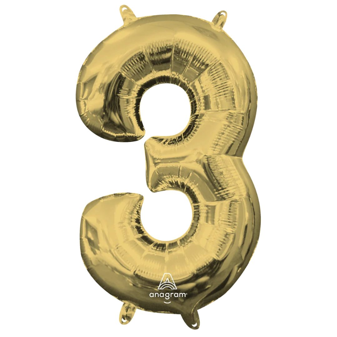 34" WHITE GOLD FOIL NUMBERS