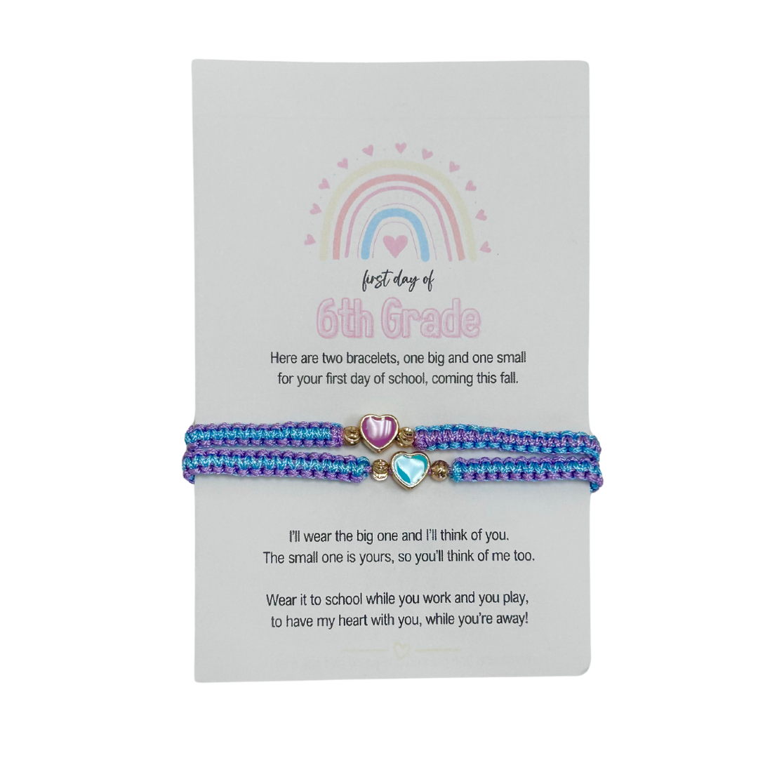 FIRST DAY OF SCHOOL BRACELETS - PURPLE + TURQUOISE