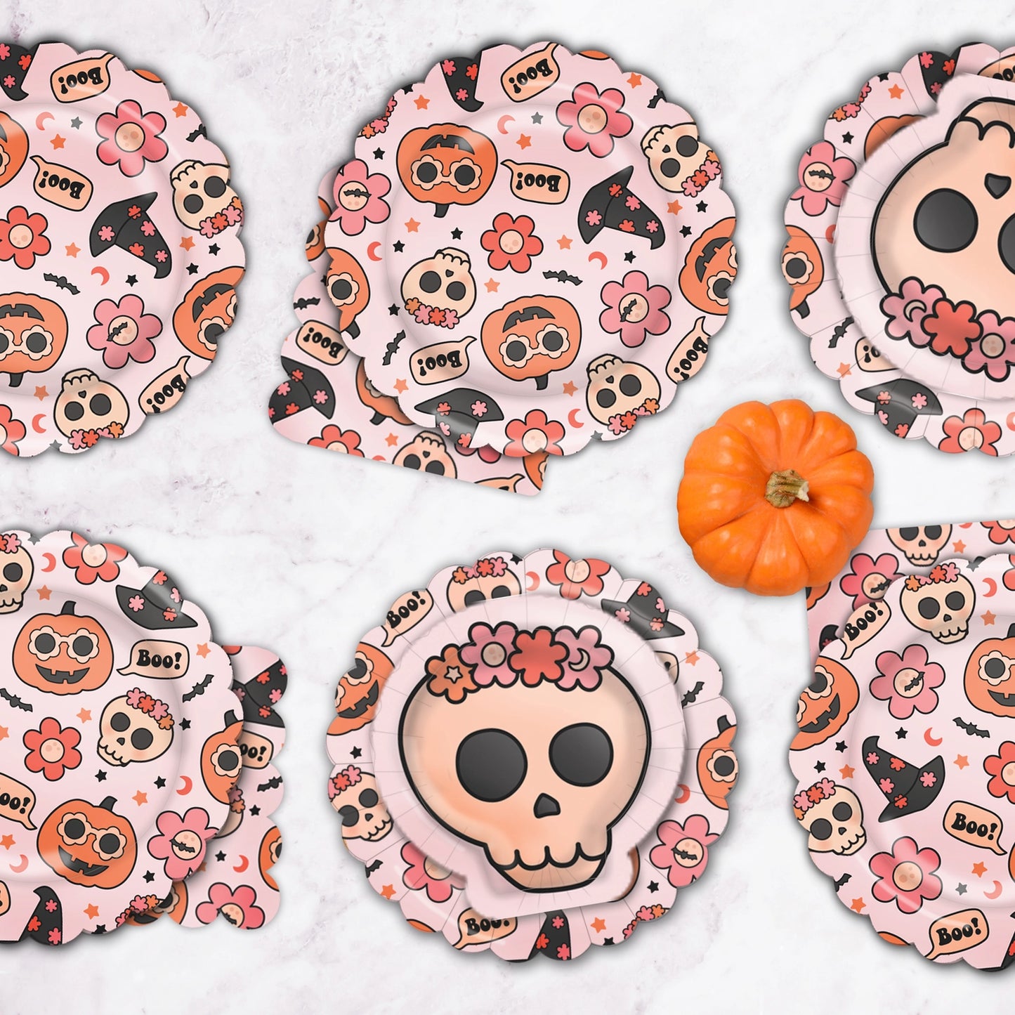 GROOVY HALLOWEEN SKULL PLATES