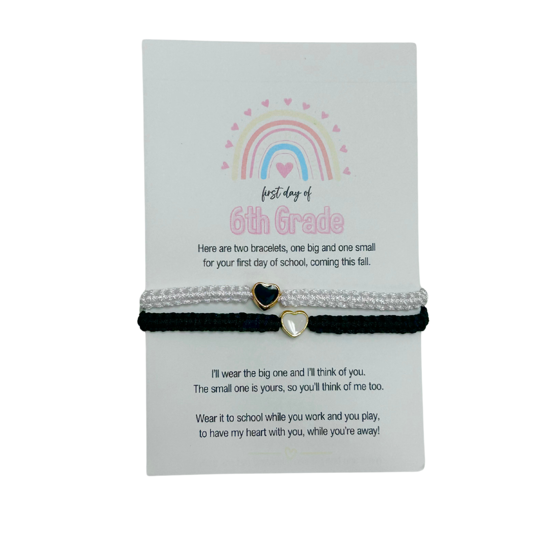 FIRST DAY OF SCHOOL BRACELETS - BLACK + WHITE