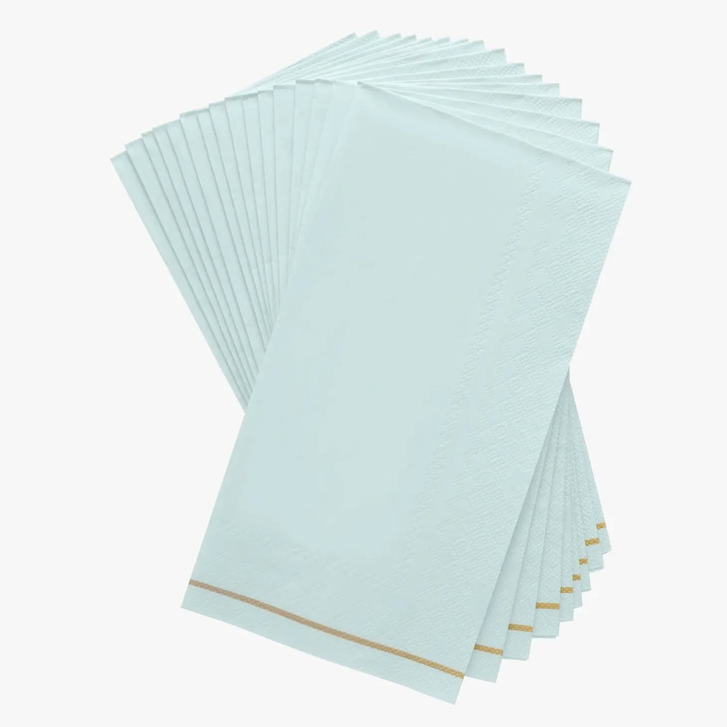 MINT WITH GOLD STRIPE NAPKINS
