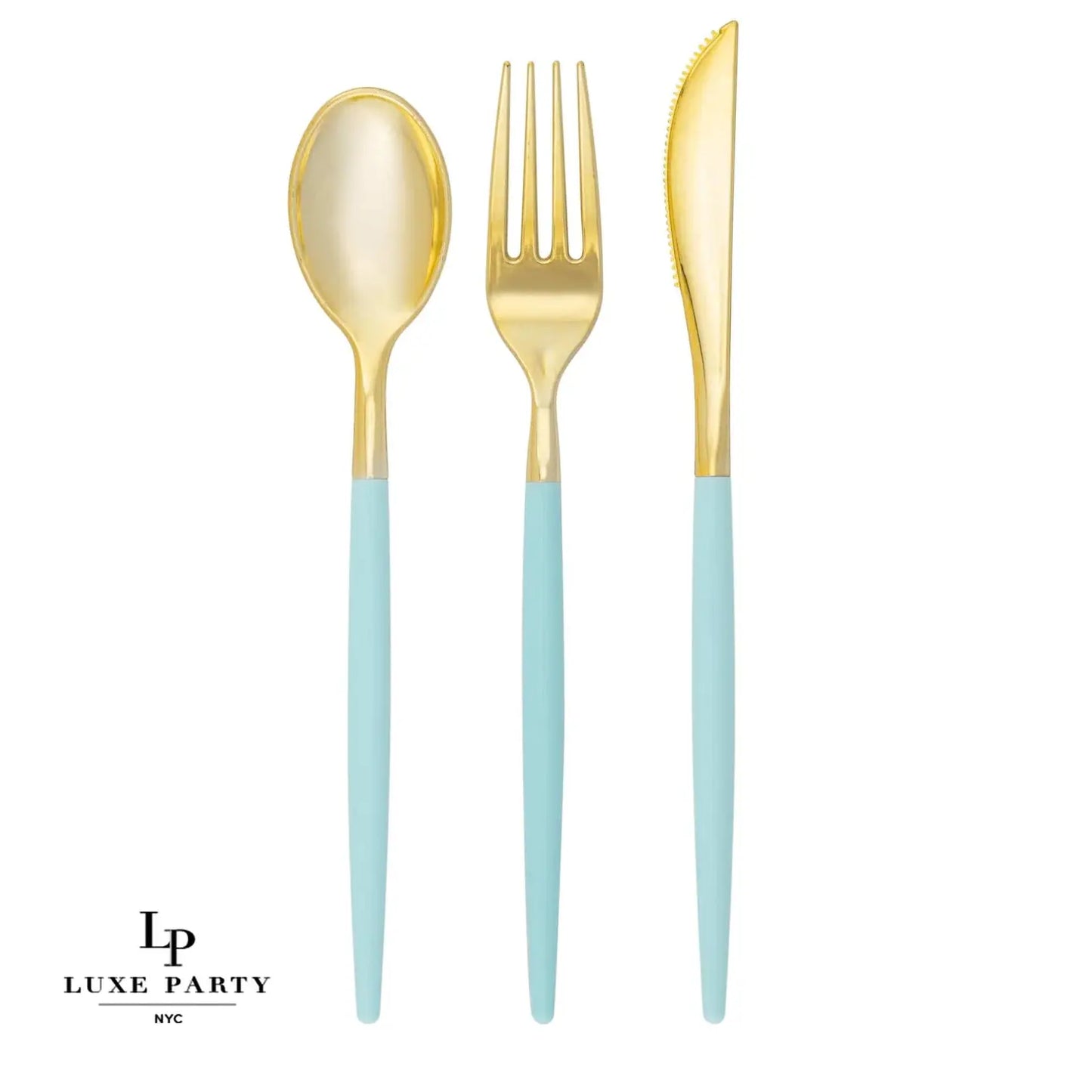 MINT + GOLD CUTLERY SET | 32 PIECES