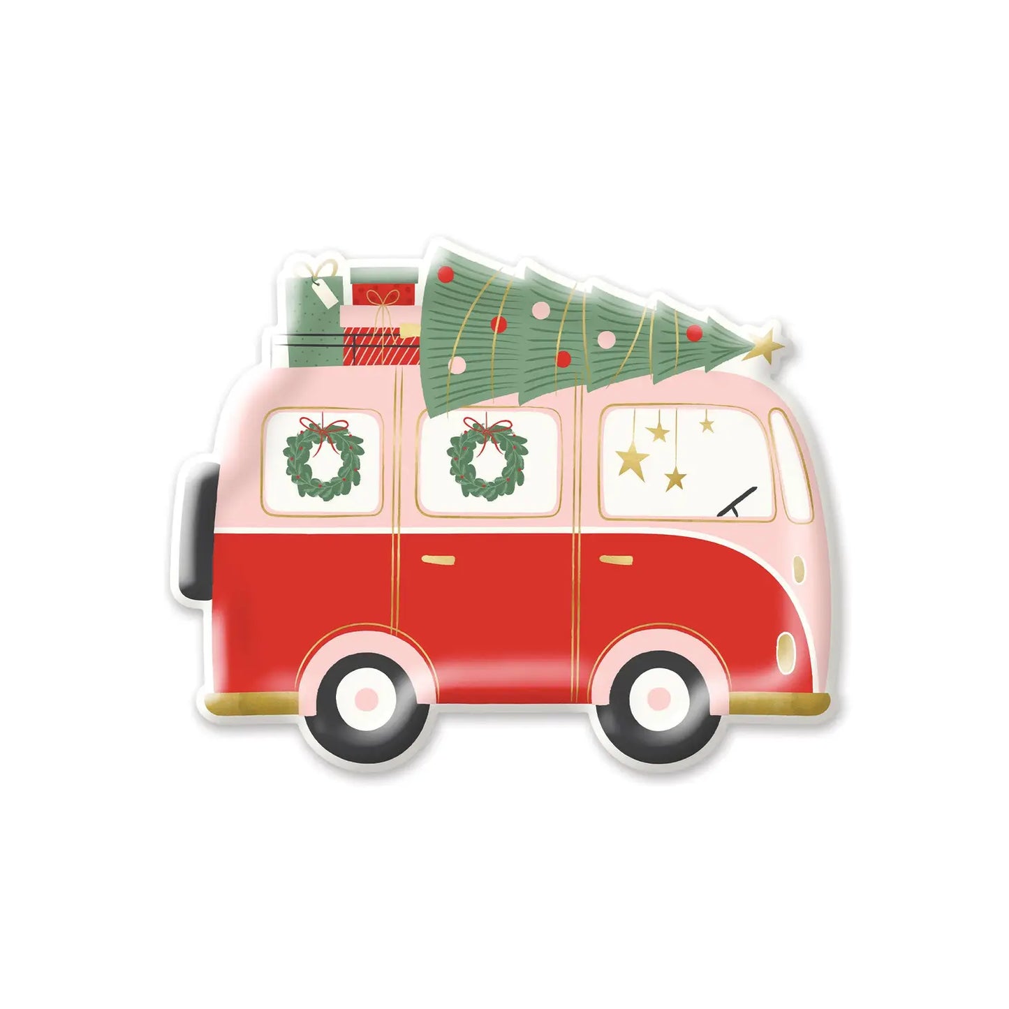 CHRISTMAS VAN SHAPED PLATES