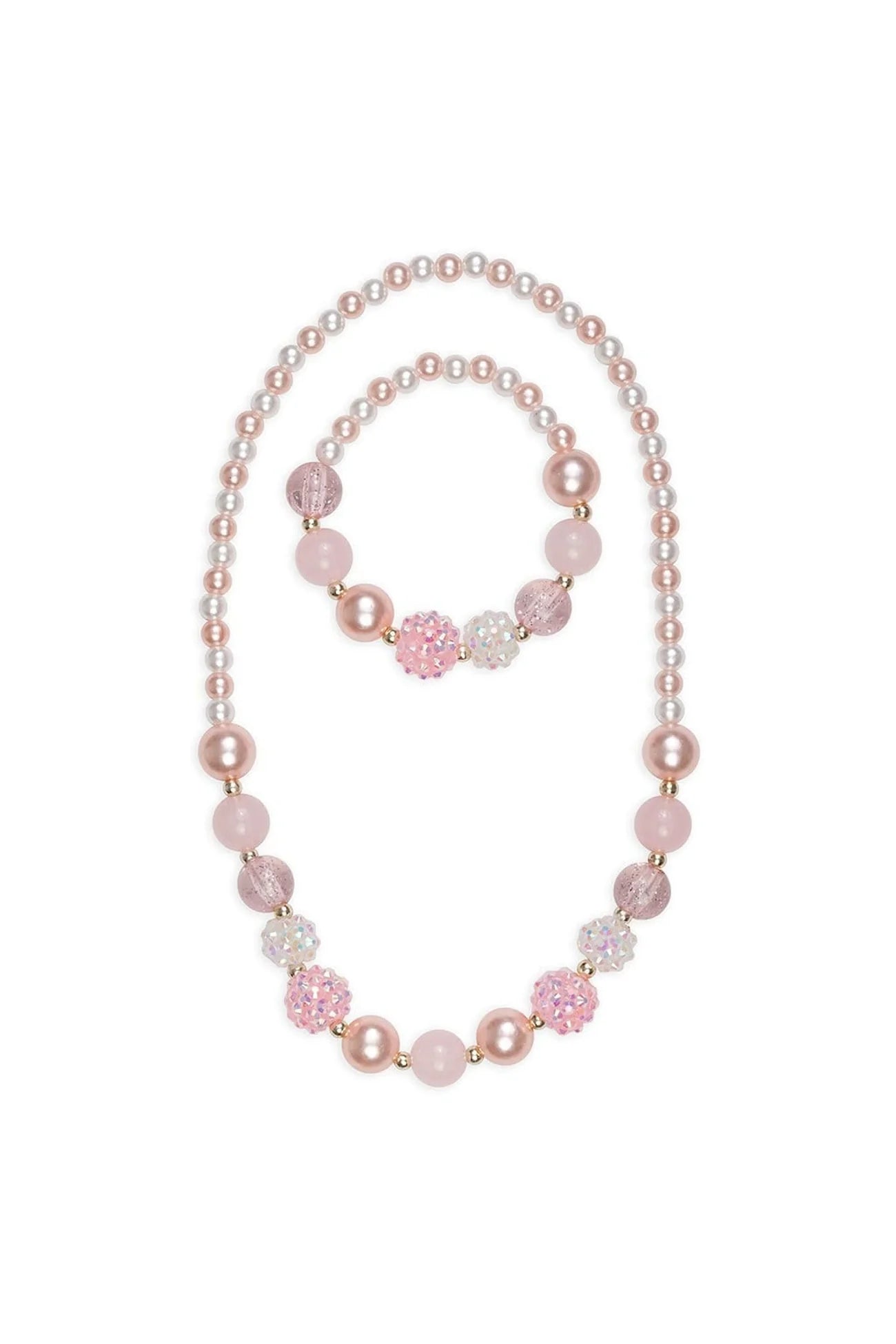 PEARLY PINK NECKLACE + BRACELET SET