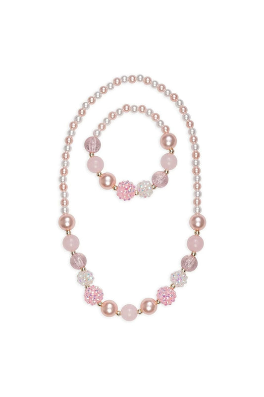 PEARLY PINK NECKLACE + BRACELET SET