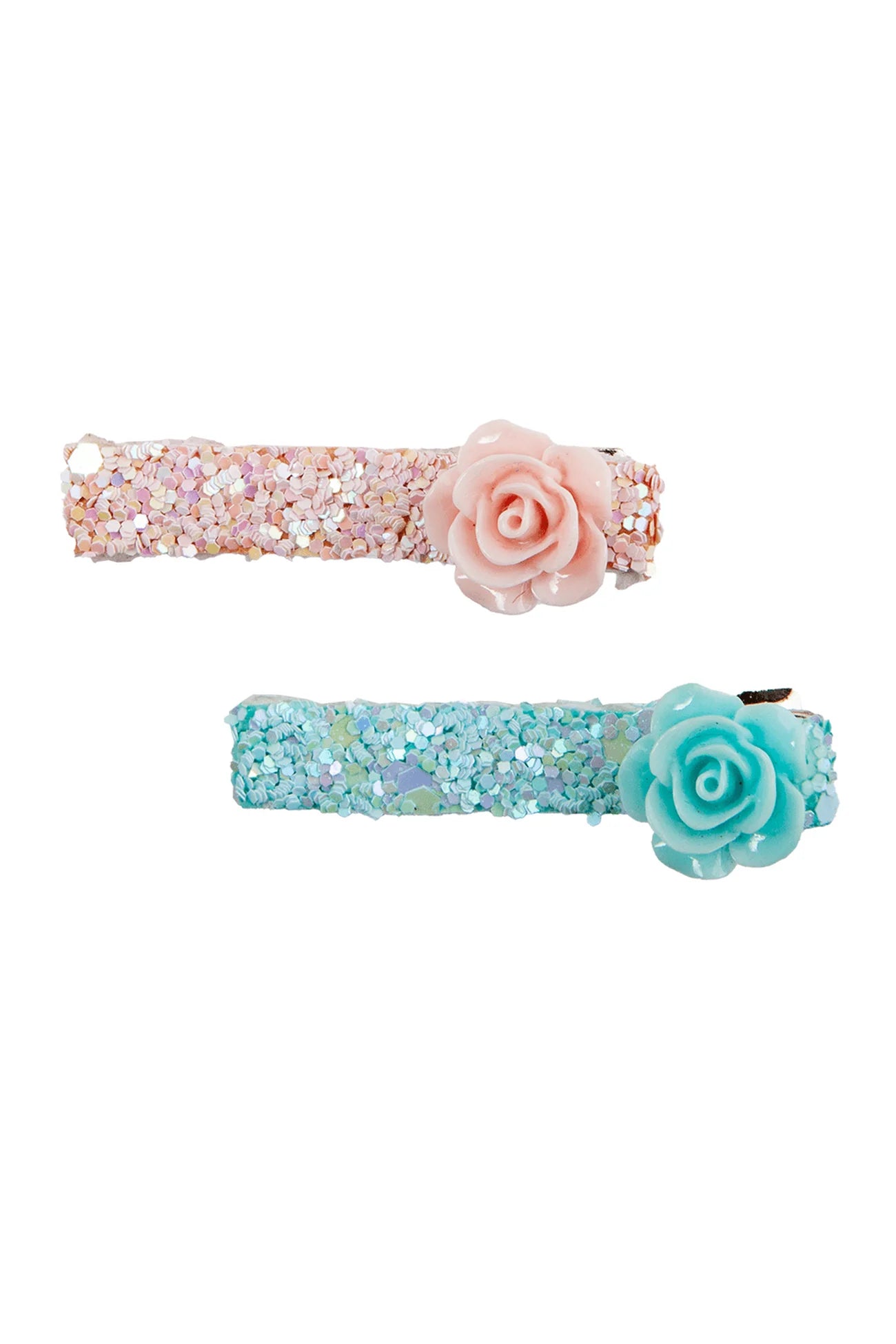 BOUTIQUE GLITTER ROSETTE HAIRCLIPS