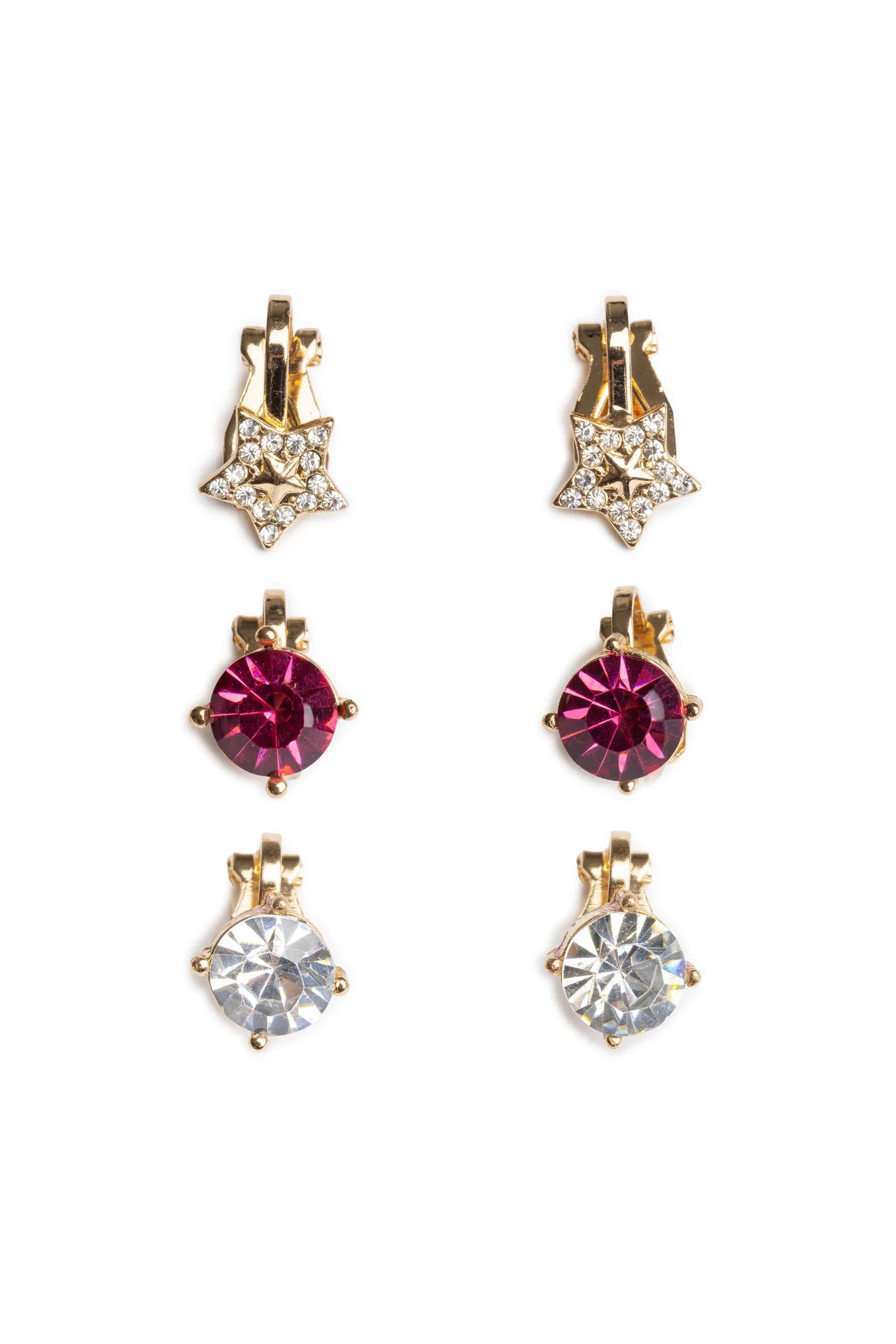 HOLIDAY PLEATHER TREE CLIP ON EARRINGS | 3 PAIRS