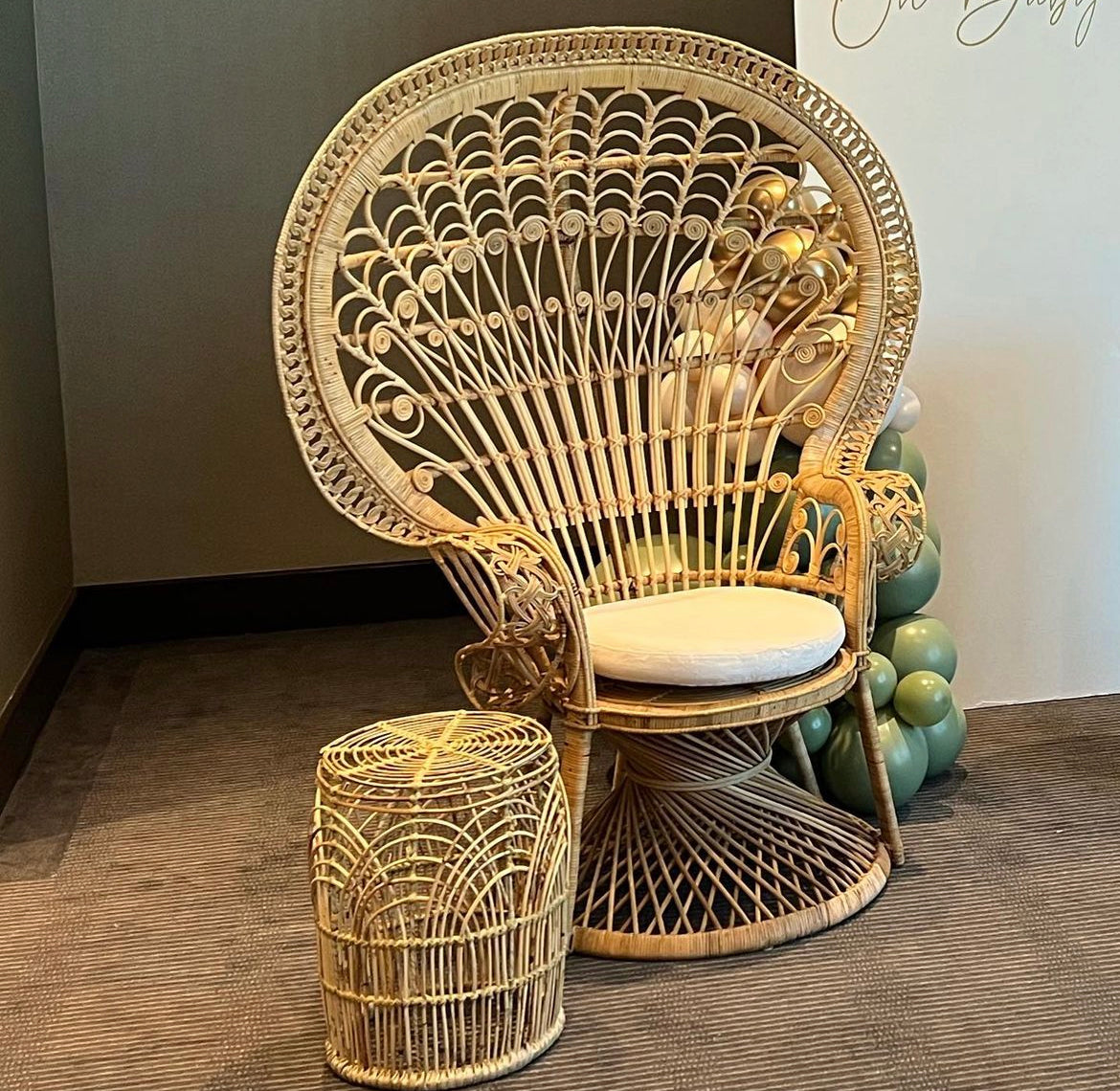 BOHO PEACOCK CHAIR RENTAL