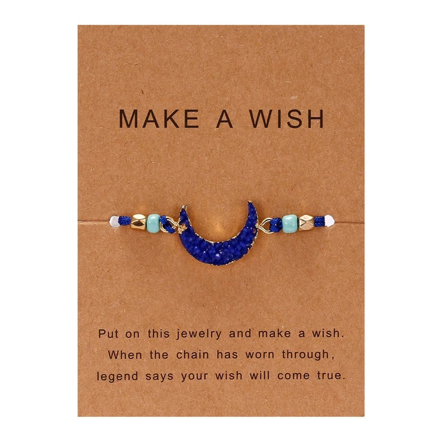 MAKE A WISH BRACELET | BEADED CRESCENT