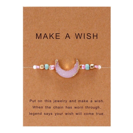 MAKE A WISH BRACELET | BEADED CRESCENT