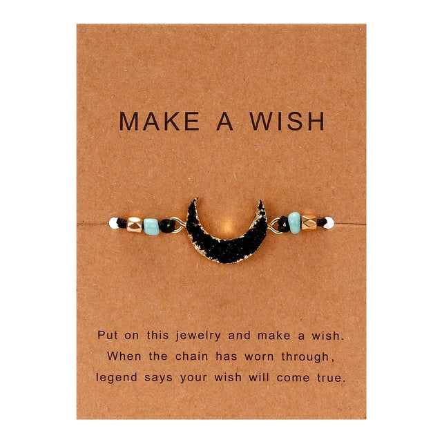 MAKE A WISH BRACELET | BEADED CRESCENT