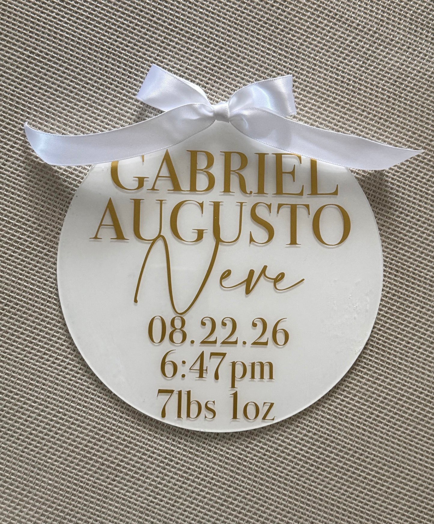 ACRYLIC BIRTH ANNOUCEMENT