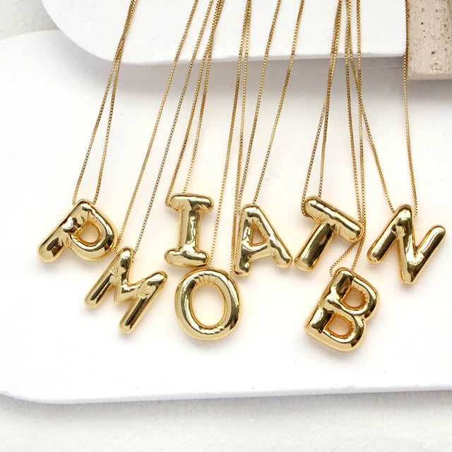 BALLOON BUBBLE LETTER NECKLACE