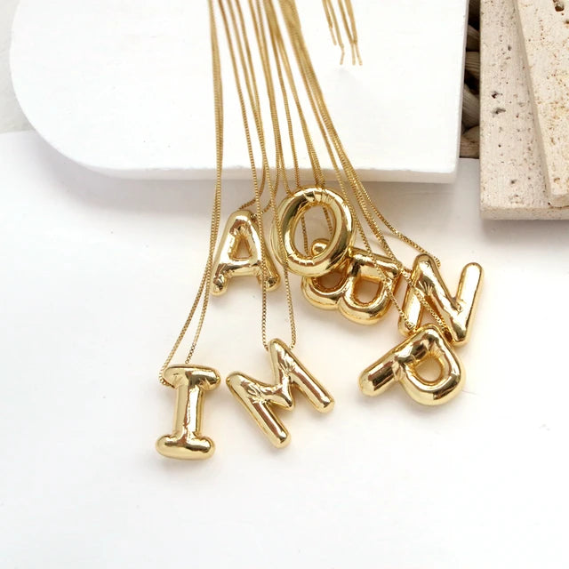 BALLOON BUBBLE LETTER NECKLACE