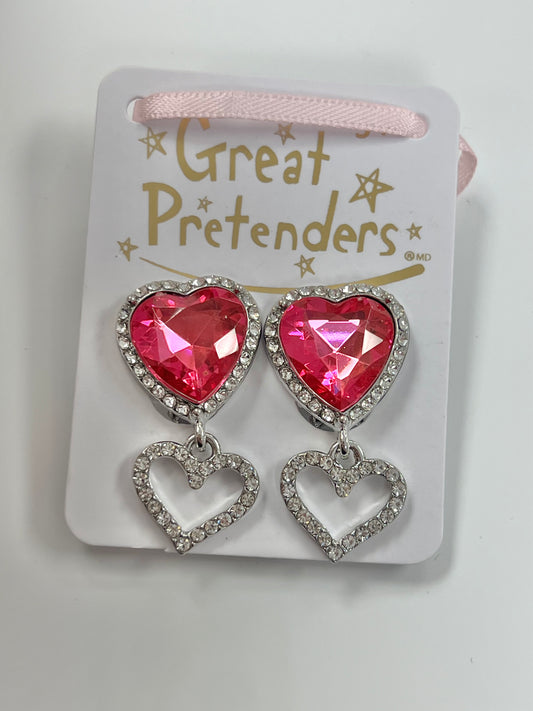 BOUTIQUE HEART JEWEL CLIP ON EARRINGS