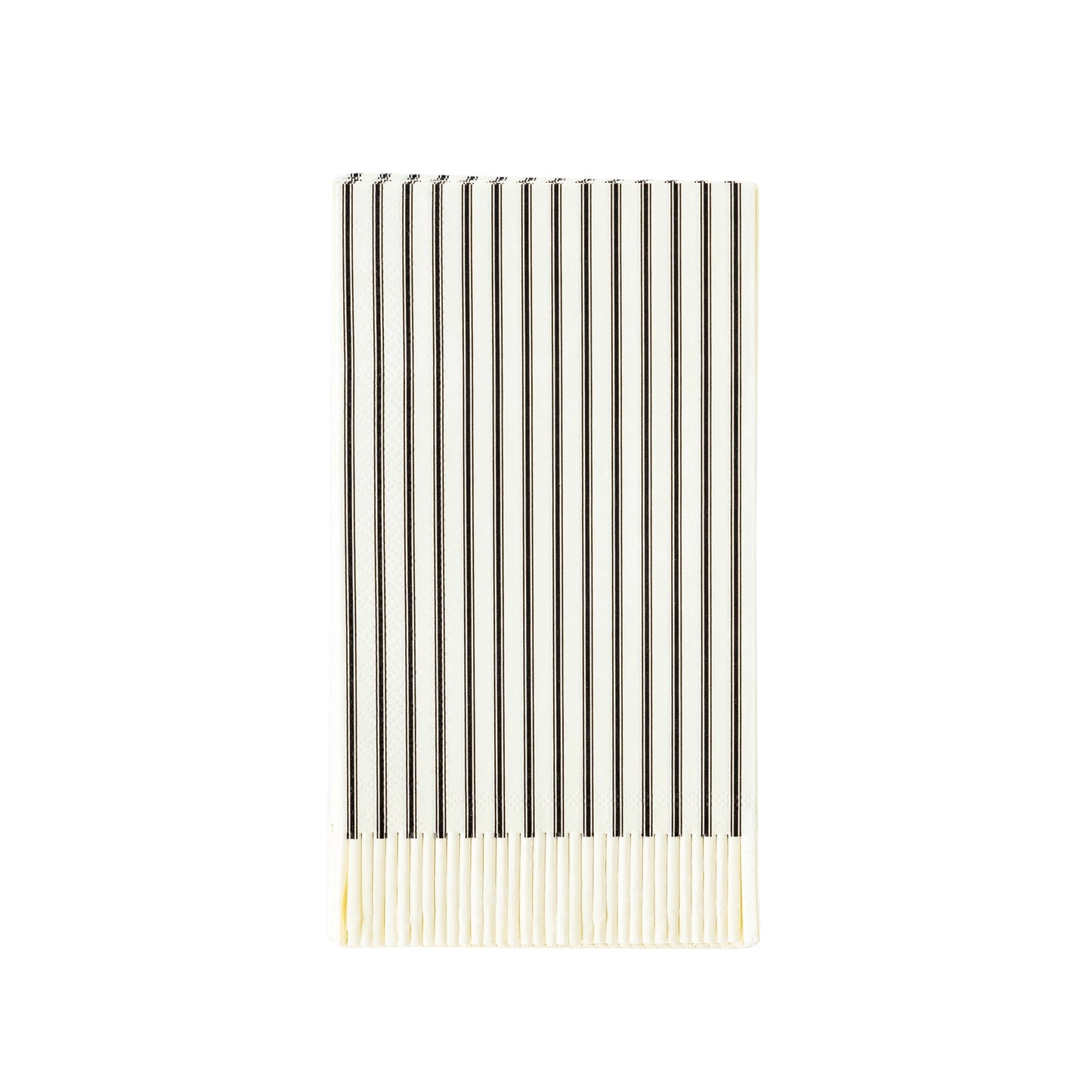 BLACK TICKING FRINGE NAPKINS