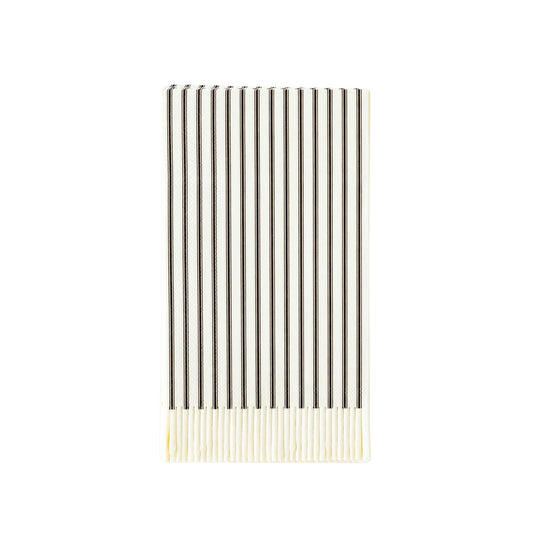BLACK TICKING FRINGE NAPKINS