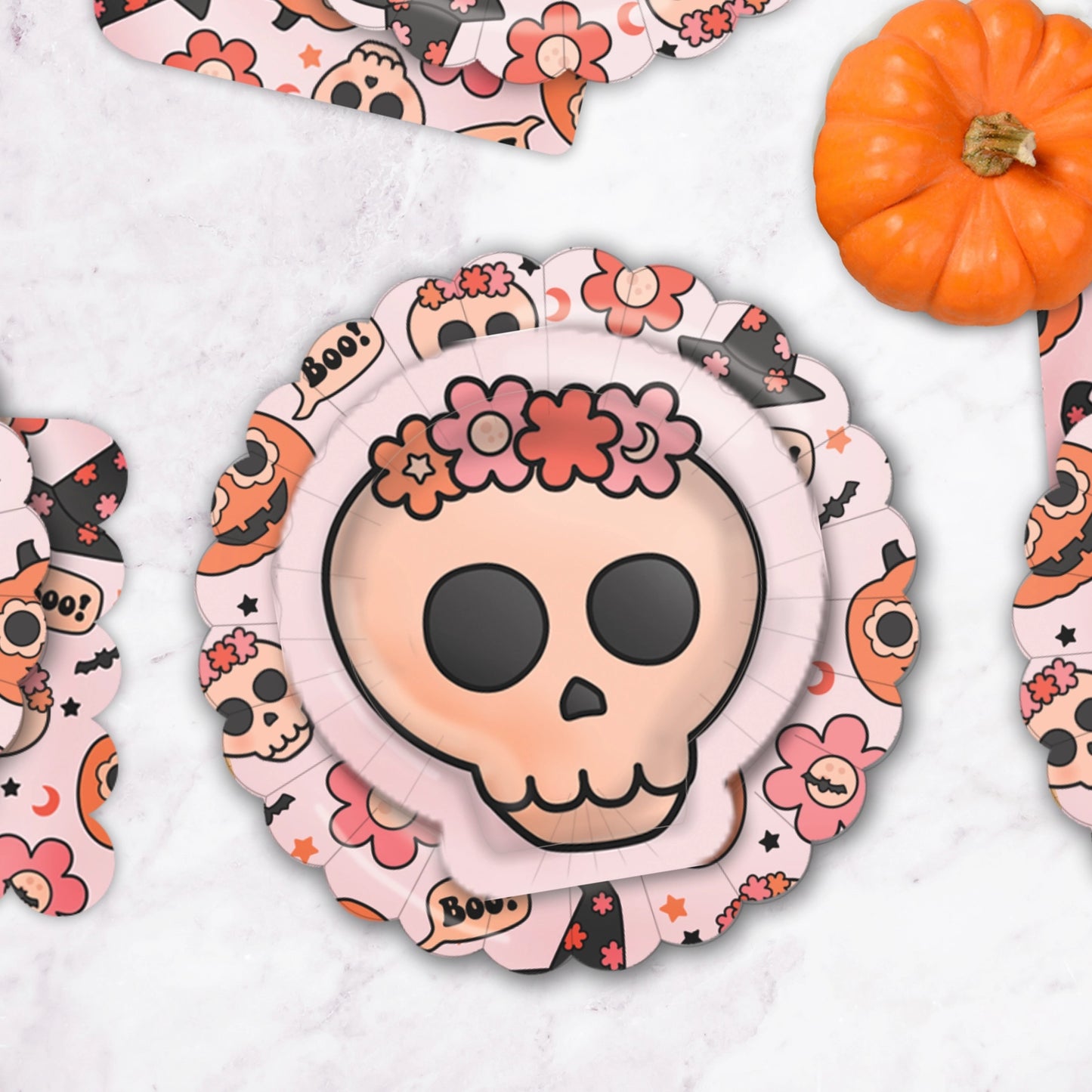 GROOVY HALLOWEEN SKULL PLATES