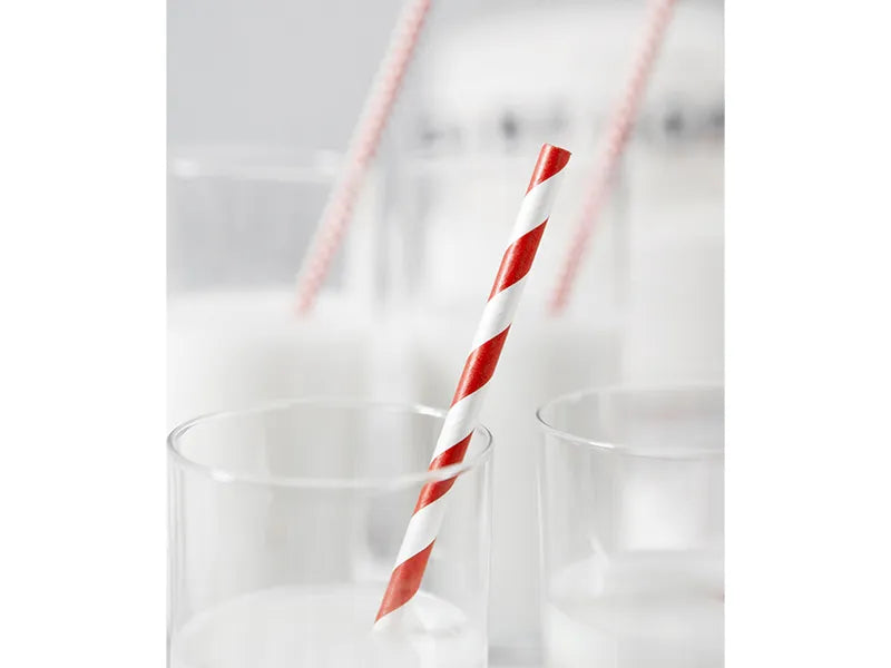 RED STRIPED PAPER STRAWS