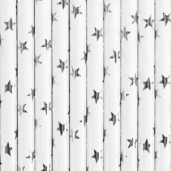 SILVER STAR PAPER STRAWS