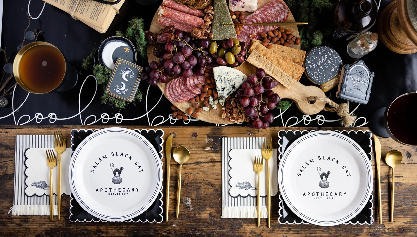 BLACK TICKING FRINGE NAPKINS