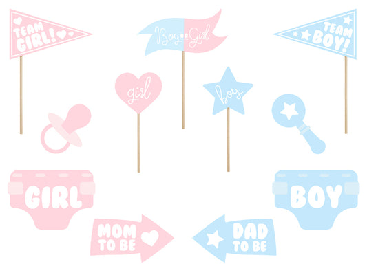 BOY OR GIRL GENDER REVEAL PROPS