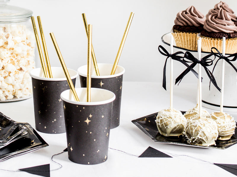 BLACK AND GOLD STAR CUPS