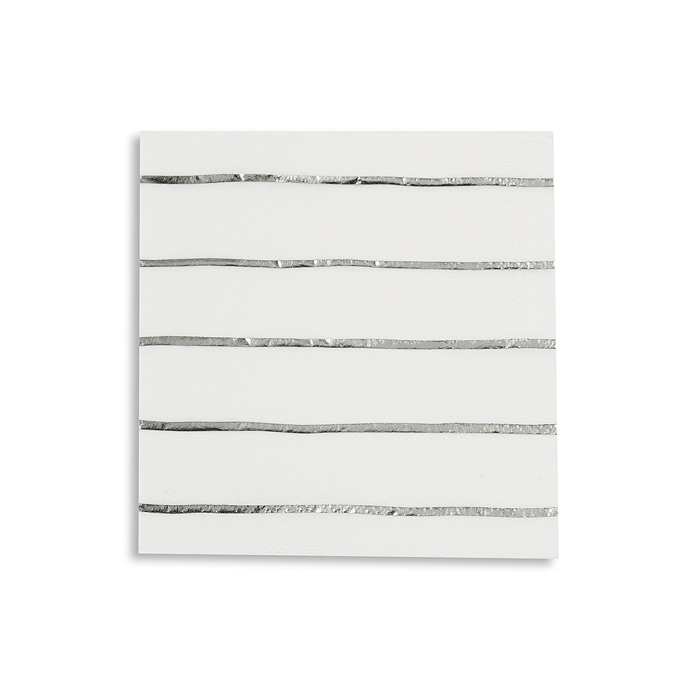 SILVER FRENCHIE STRIPED NAPKINS