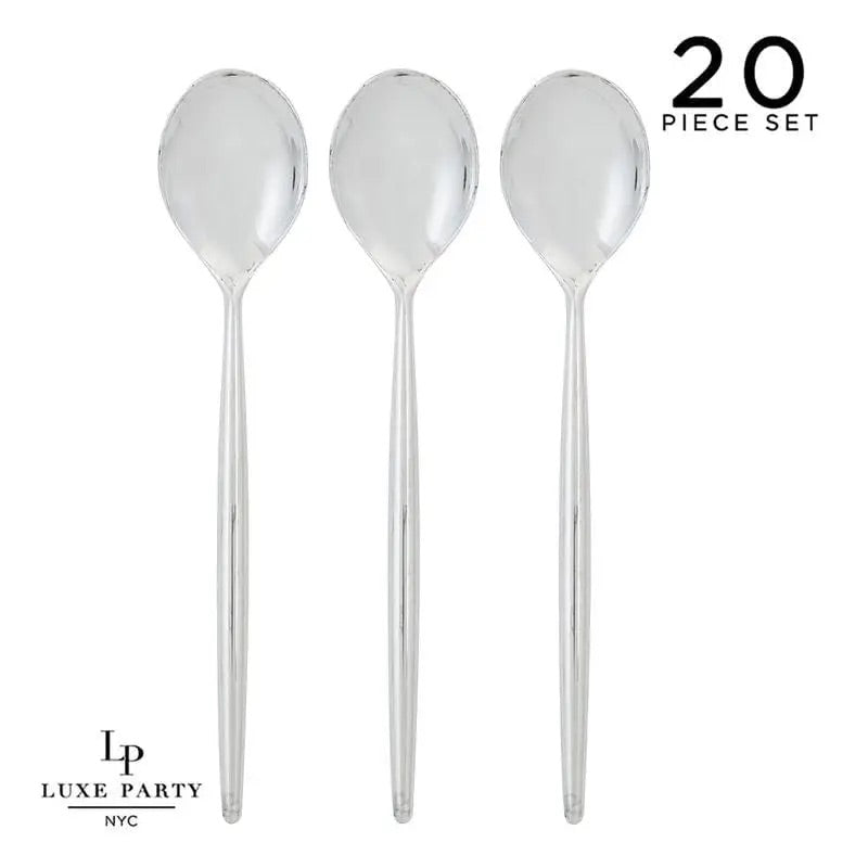 CHIC ROUND SILVER SPOONS | 20 PIECES