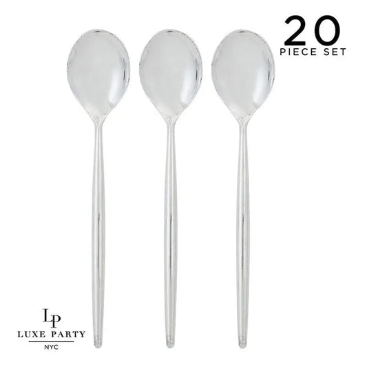 CHIC ROUND SILVER SPOONS | 20 PIECES