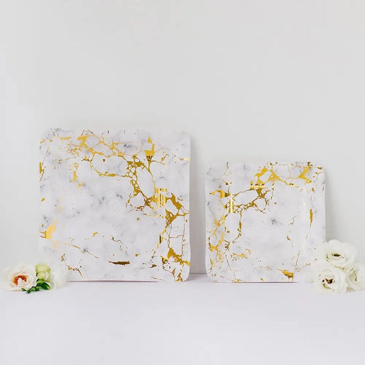 SMALL GEO MARBLE PARTY PLATES