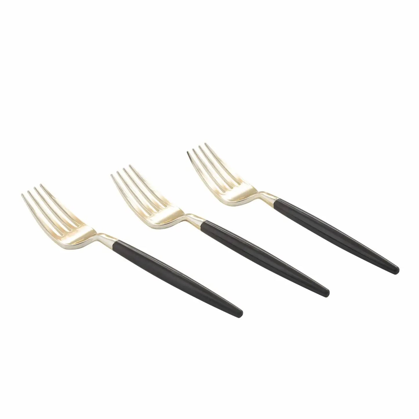 BLACK AND GOLD MINI FORKS | 20 PIECES