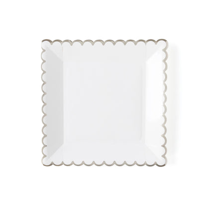 WINTER WHITE SCALLOPED PLATE