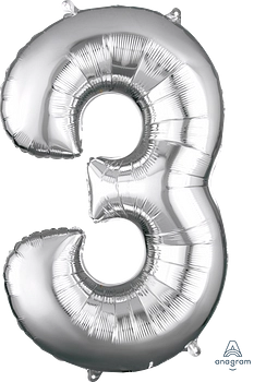 34" SILVER FOIL NUMBERS