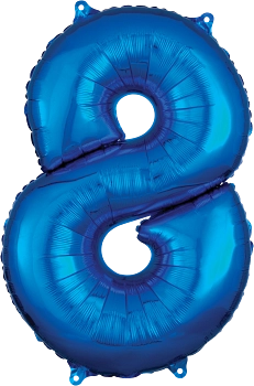 34" BLUE FOIL NUMBERS