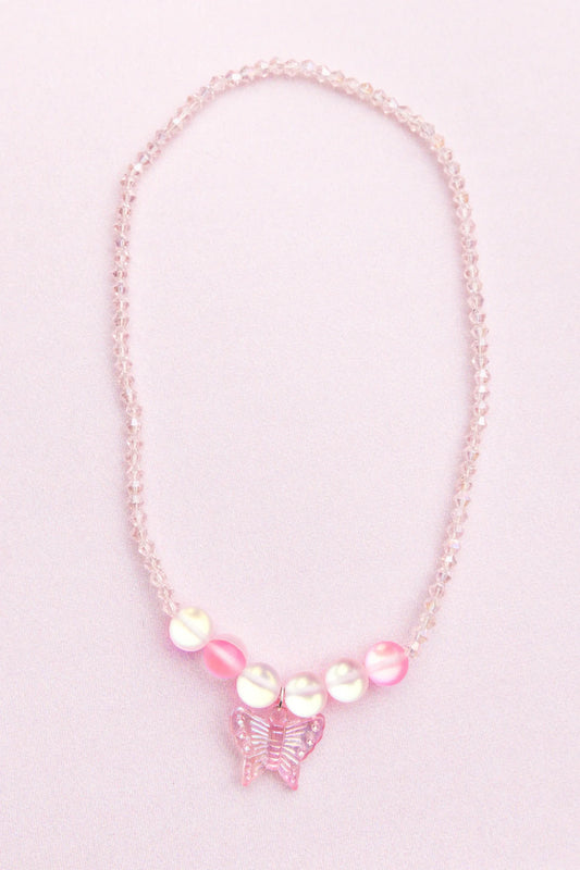 BOUTIQUE HOLO PINK CRYSTAL NECKLACE