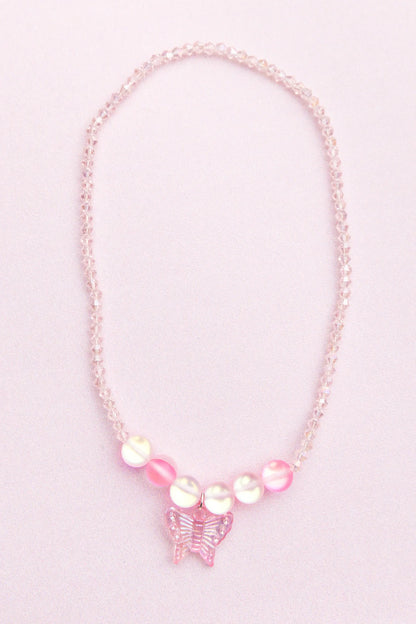 BOUTIQUE HOLO PINK CRYSTAL NECKLACE