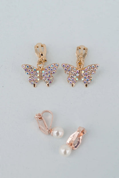 BOUTIQUE BUTTERFLY CLIP EARRINGS