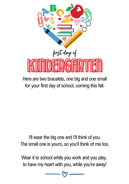 FIRST DAY OF SCHOOL BRACELET - GREEN HEARTS
