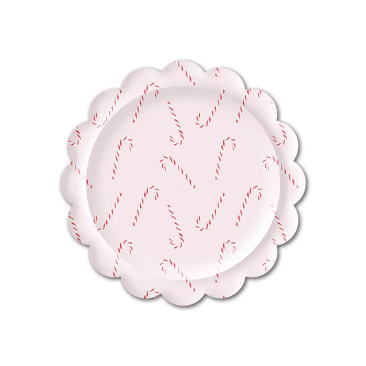 CANDY CANE PAPER PLATES